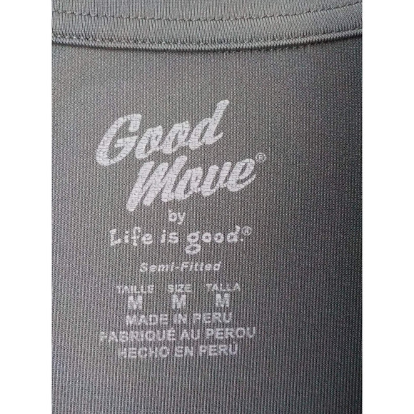 Life Is Good Gray Sports Jacket 1/4 Zip Fitted Outdoors GOOD MOVE Men Sz Medium - Picture 8 of 11